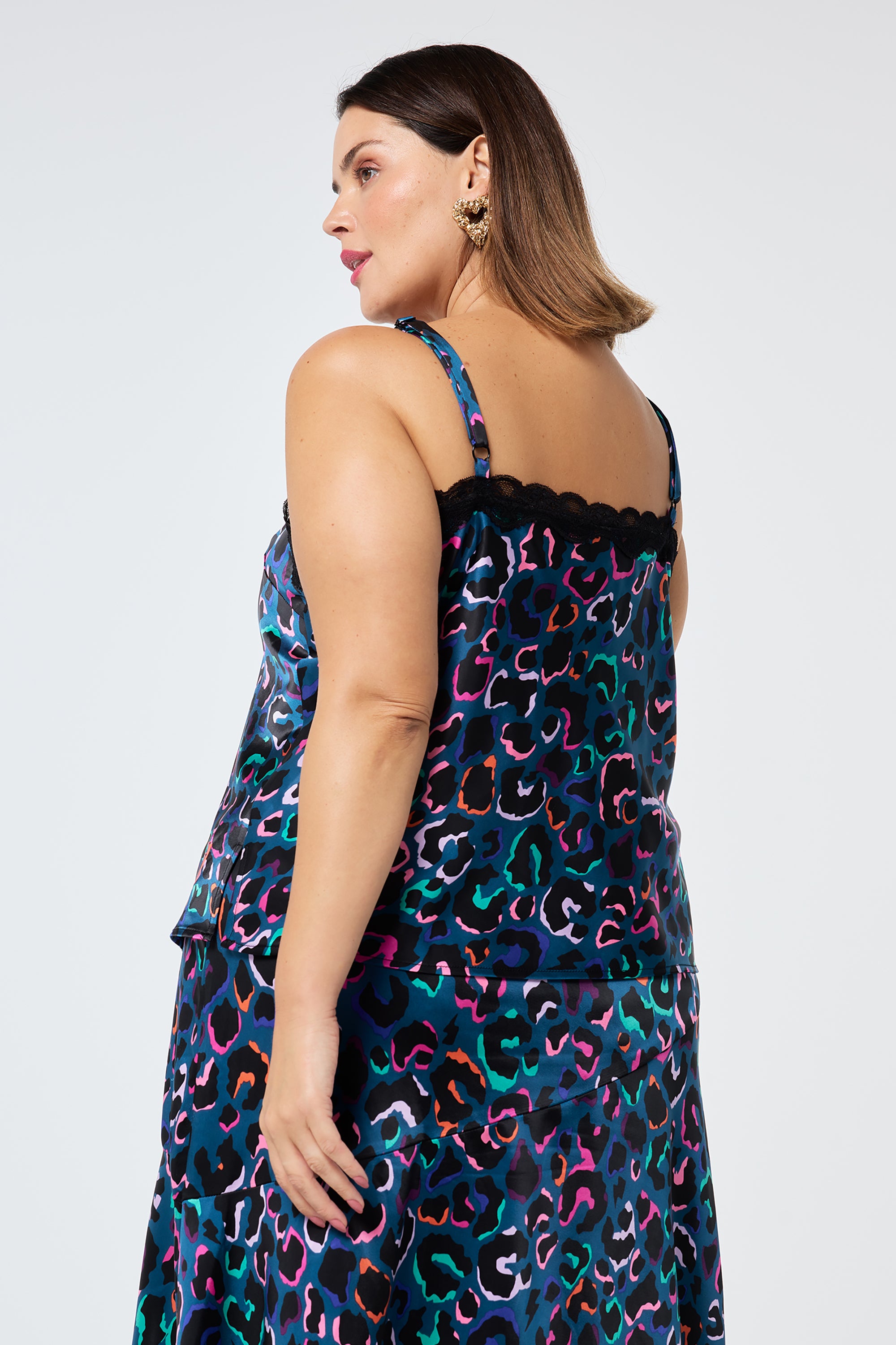 leopard satin cami