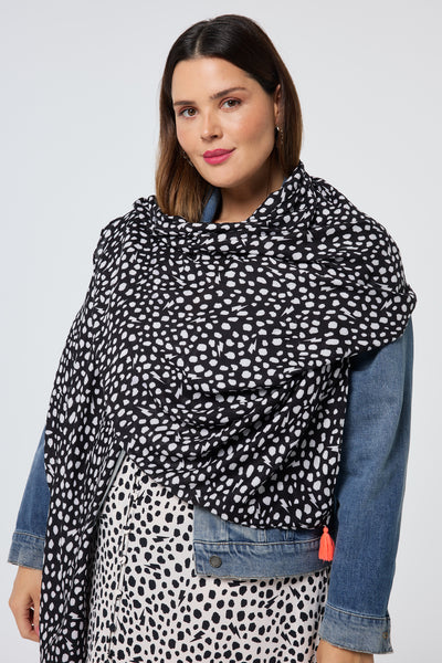 Black with White Cheetah Charity Super Scarf Scamp & Dude