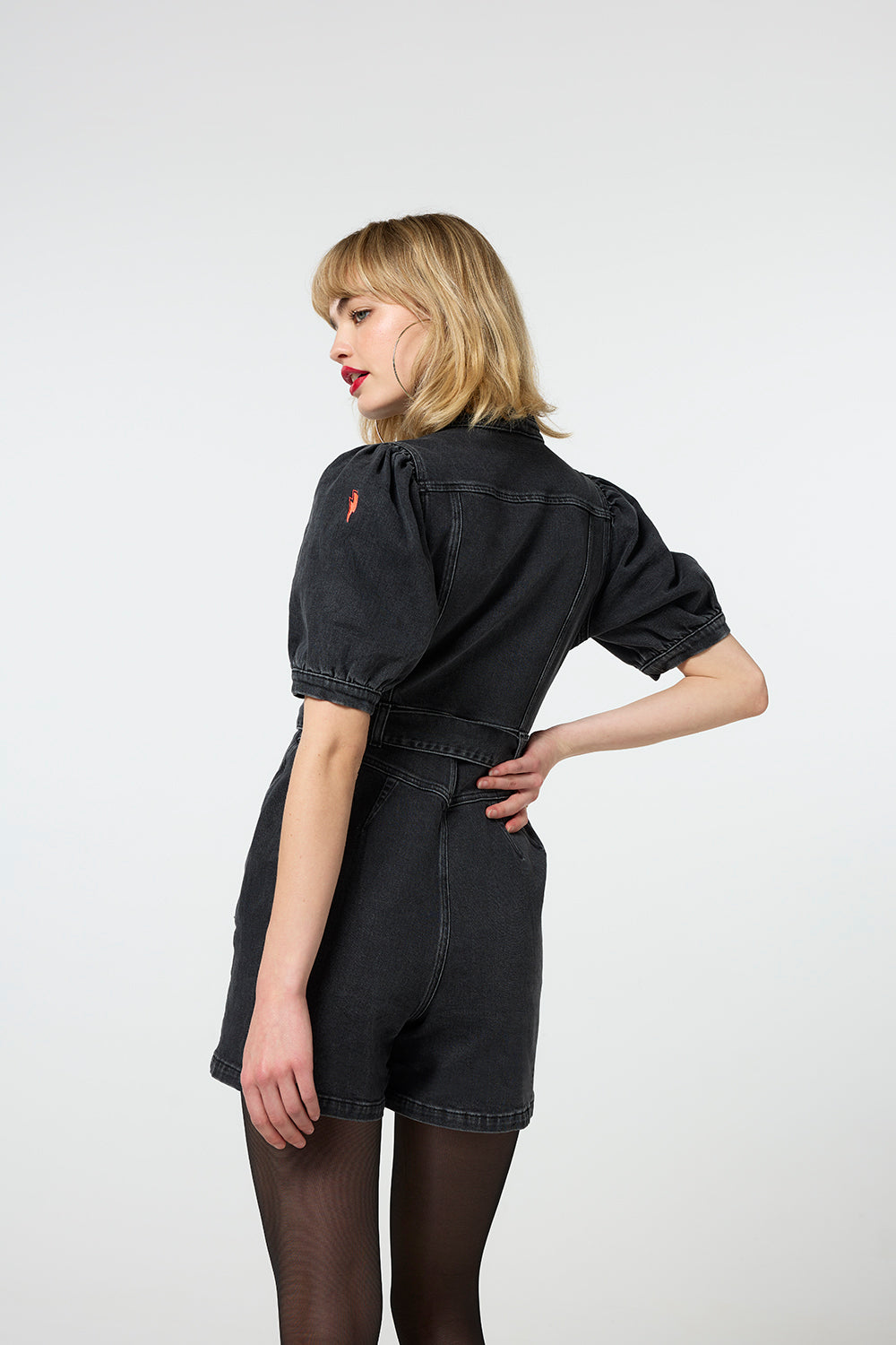 Black zip playsuit online