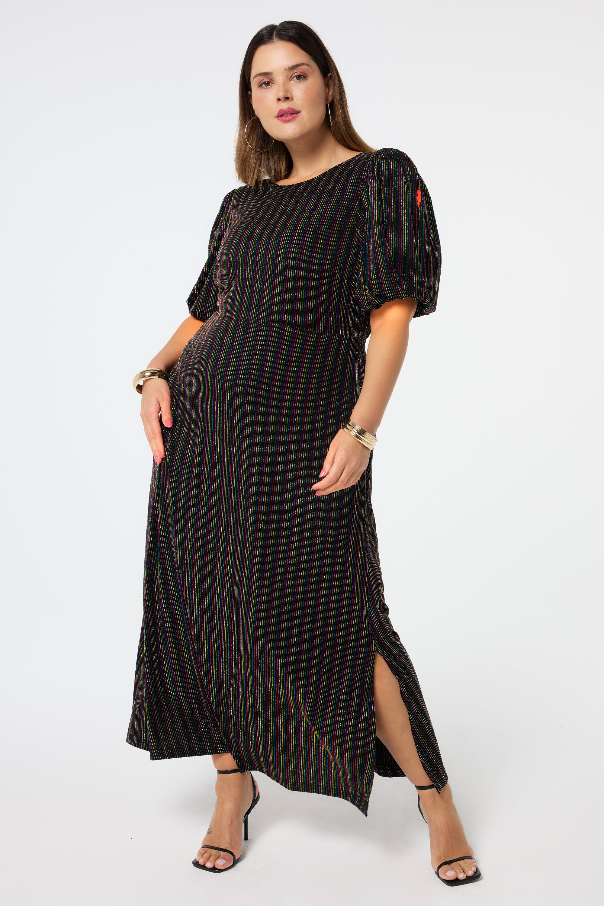 Black dress with rainbow stripe hotsell