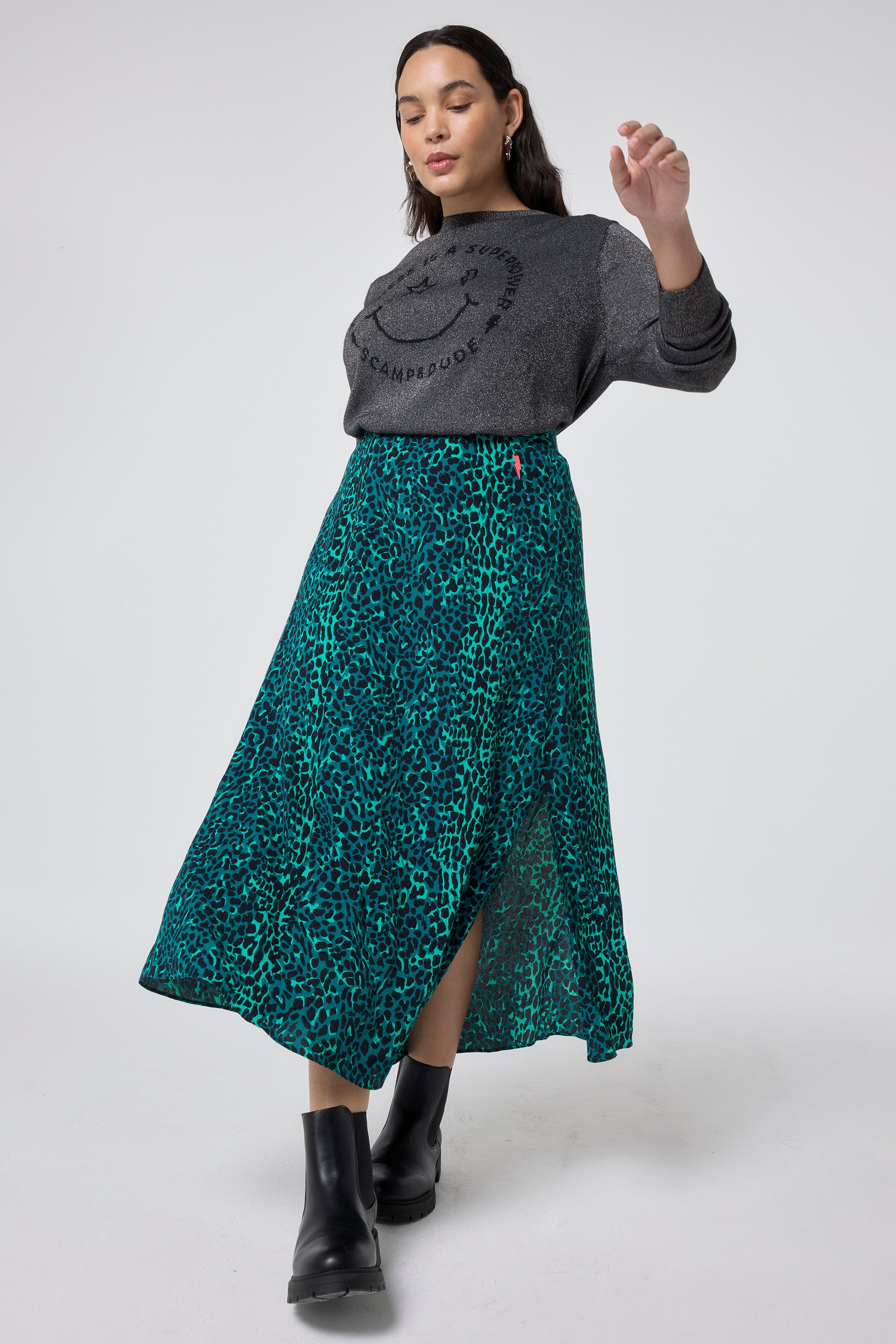 Midi skirt with side split best sale