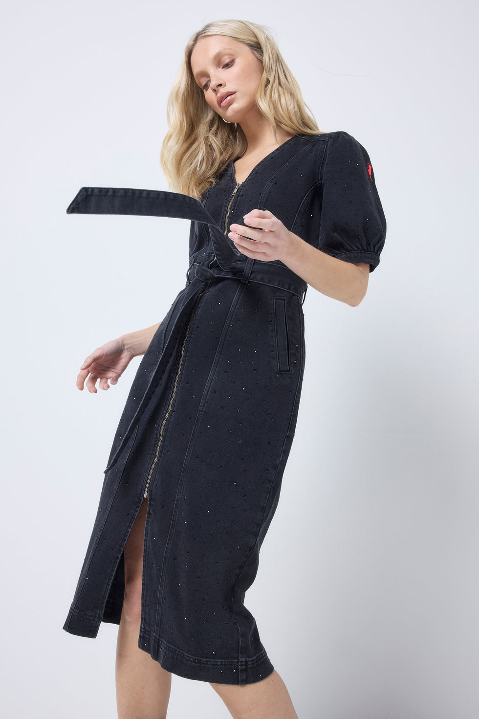 Sriped Denim Dress main image 0