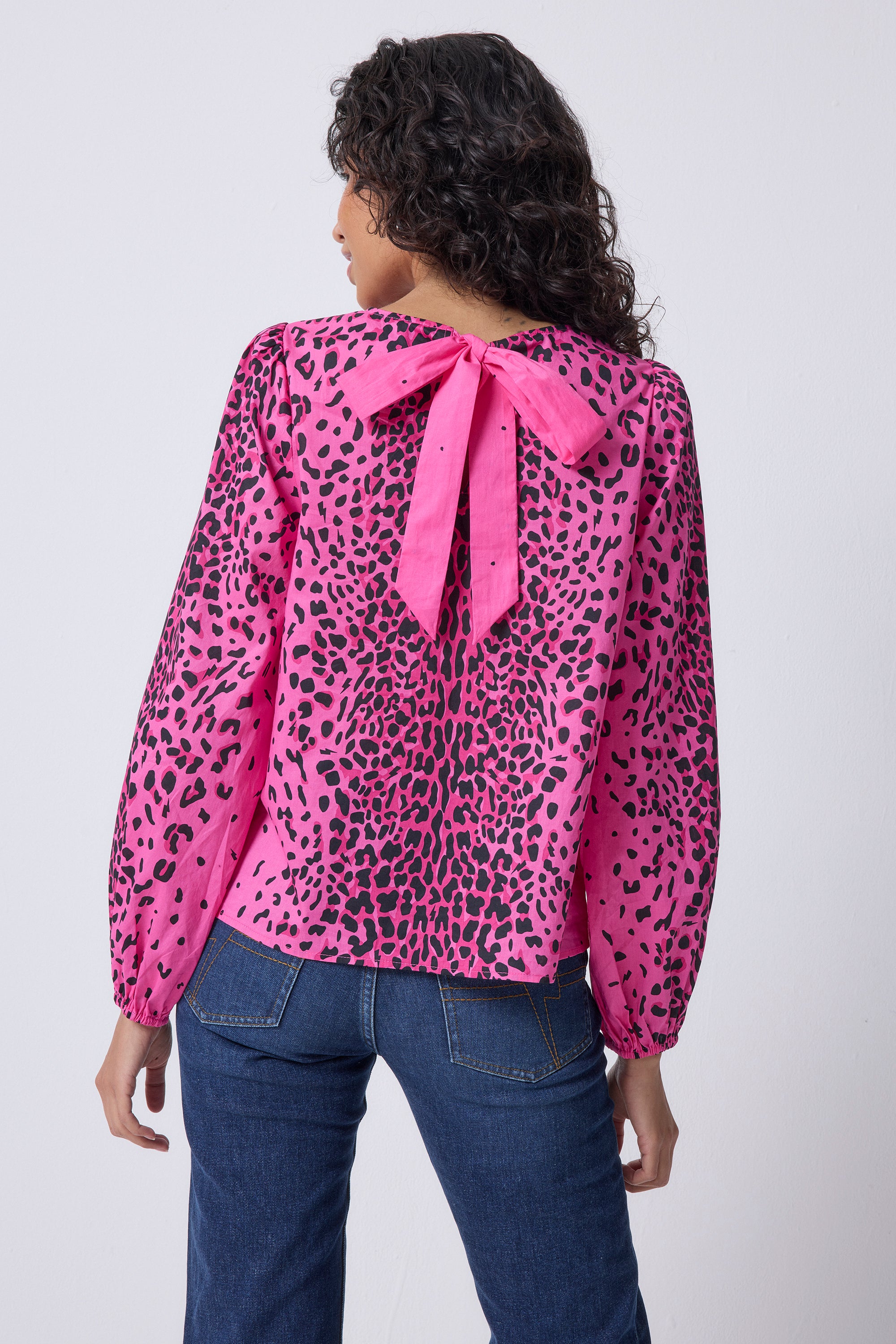 【babylclub】Pink leopard raglan t Leopard Raglan Long Sleeve Top- Blush Pink