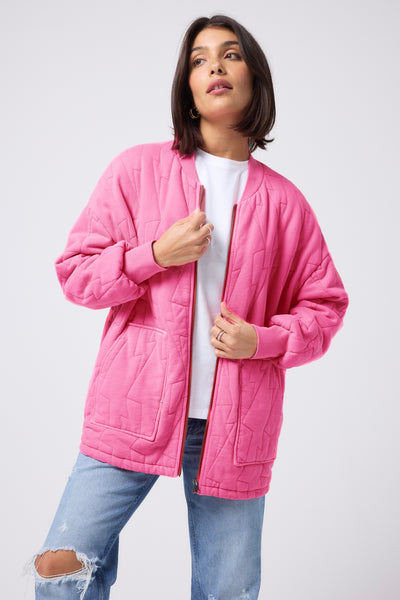 ブルゾン [MATINKIM]washed volume bomber jumper in light pink WASHED VOLUME BOMBER JUMPER IN LIGHT PINK – Matin Kim