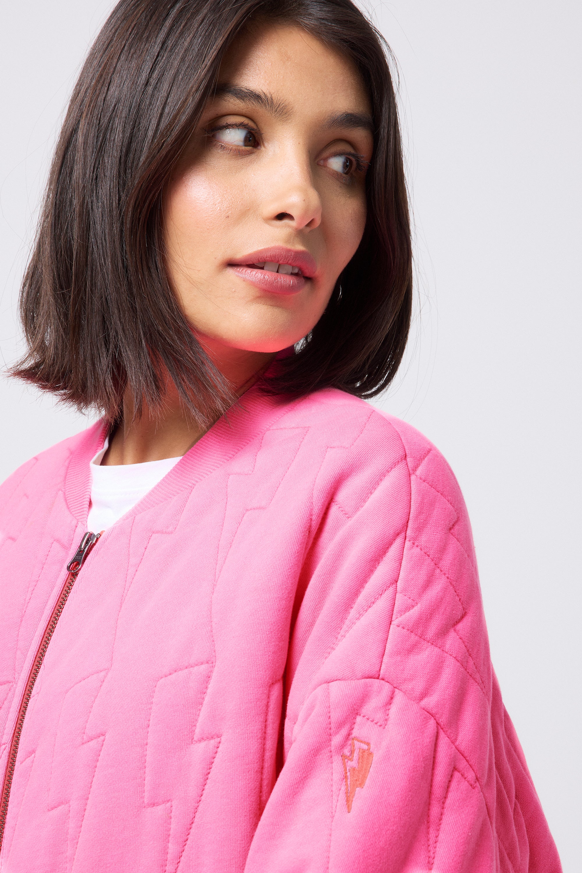 【送料&関税込】Golden  nancy Pink Cotton Bomber Jacket Courrèges 1980s Bubblegum Pink Cotton Bomber Jacket