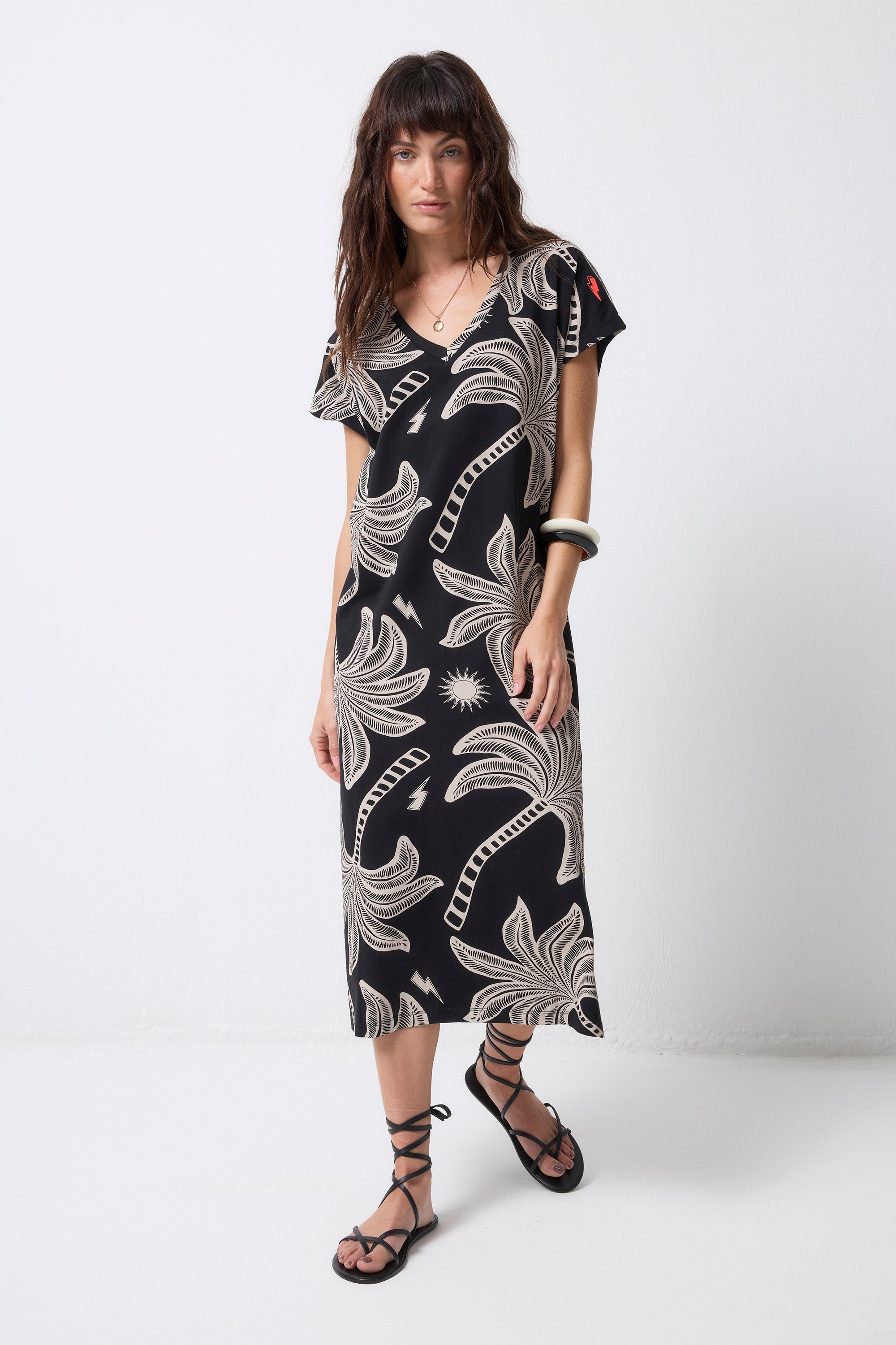 New Fashion V-neck Printing T-shirt dress New Fashion V-neck Printing T-shirt dress