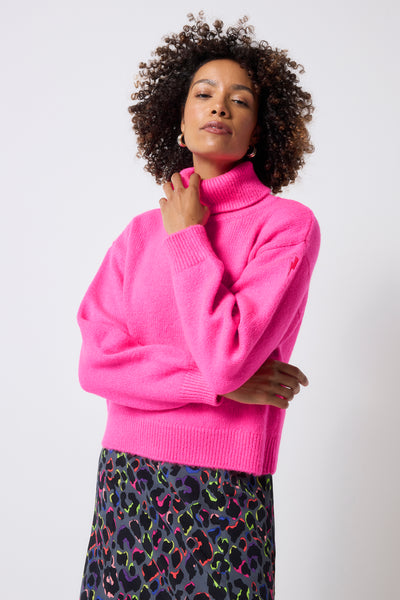 Pink Turtleneck Knitted Jumper Scamp & Dude