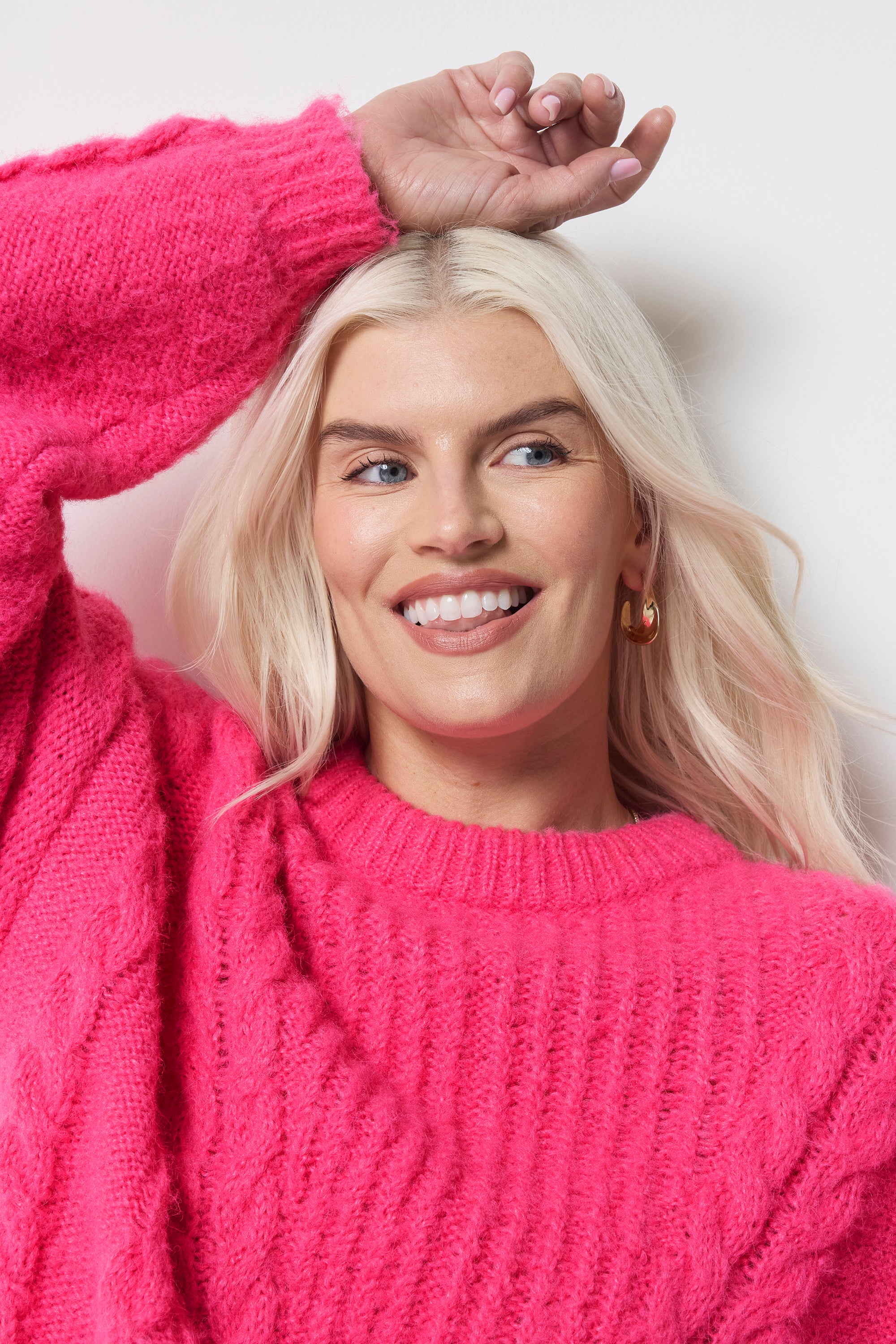 Pink Cable Knit Cropped Jumper Scamp & Dude