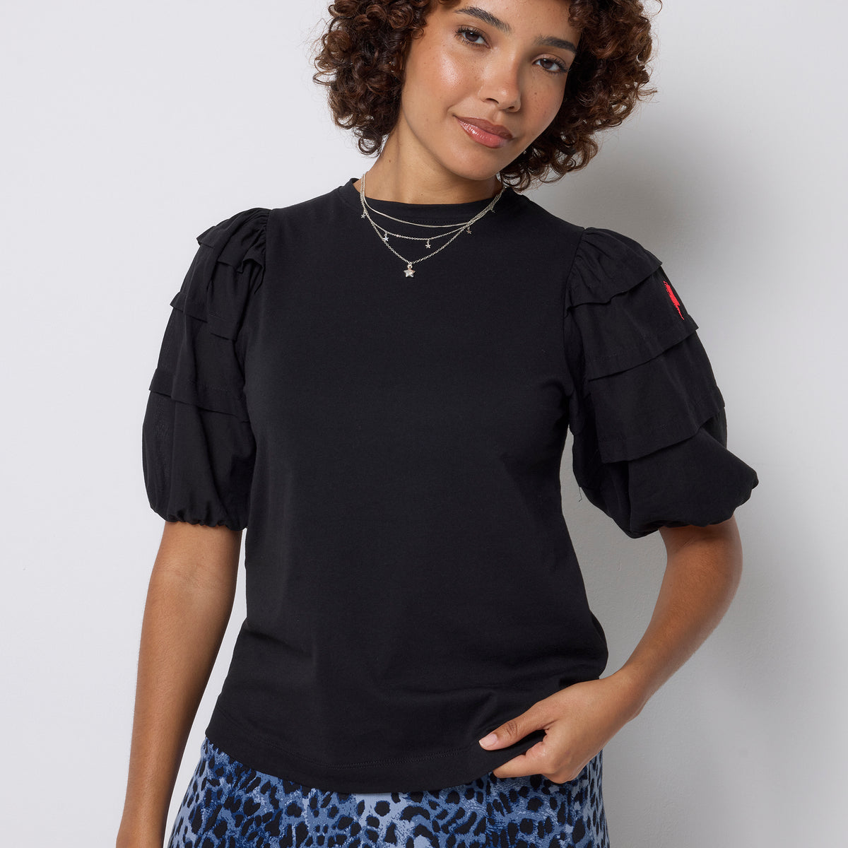 Black Pintuck Sleeve T-Shirt Scamp & Dude