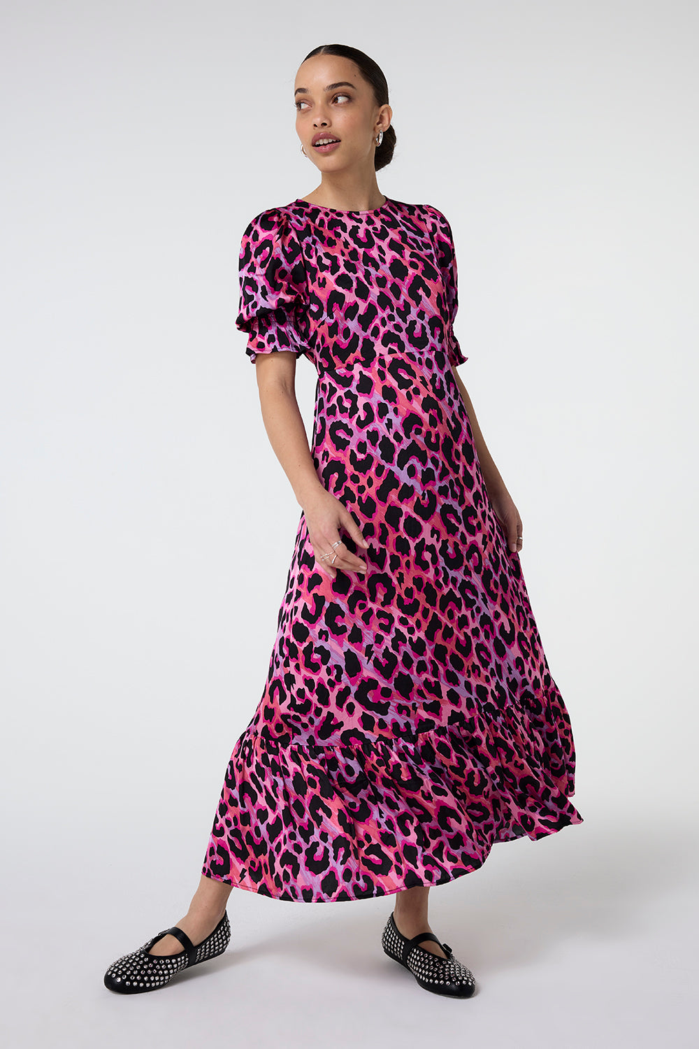 Pink and black tiger print dress hotsell