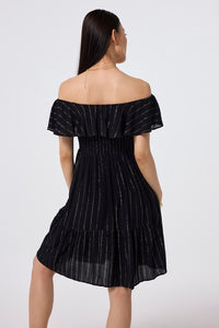 COMING SOON: Black Lurex Short Bardot Dress