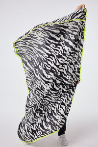 Ivory with Black Shadow Tiger Charity Super Scarf