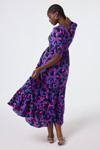 COMING SOON: Purple with Pink and Black Snow Leopard Maxi Dress