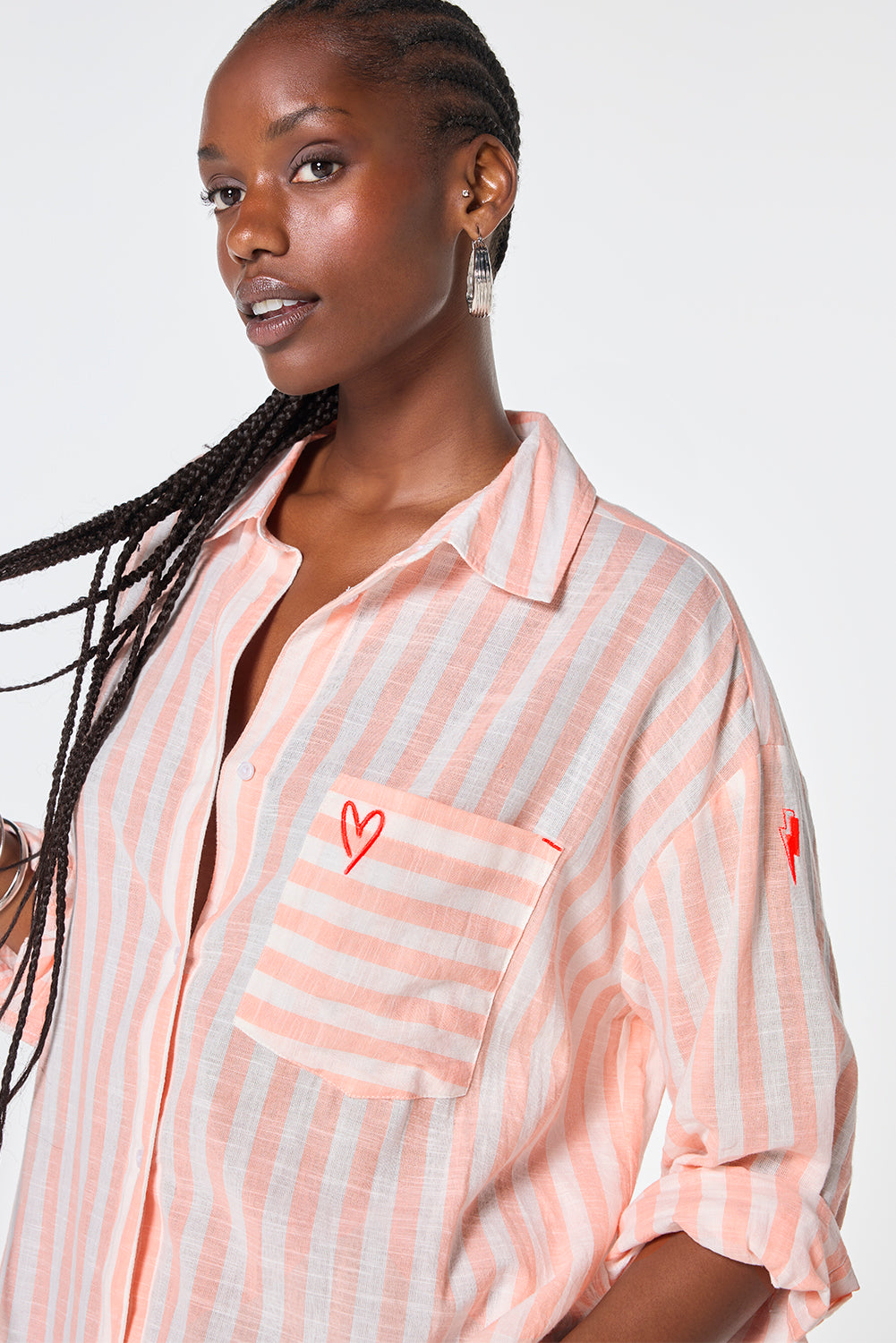 Striped oversized shirt dress online