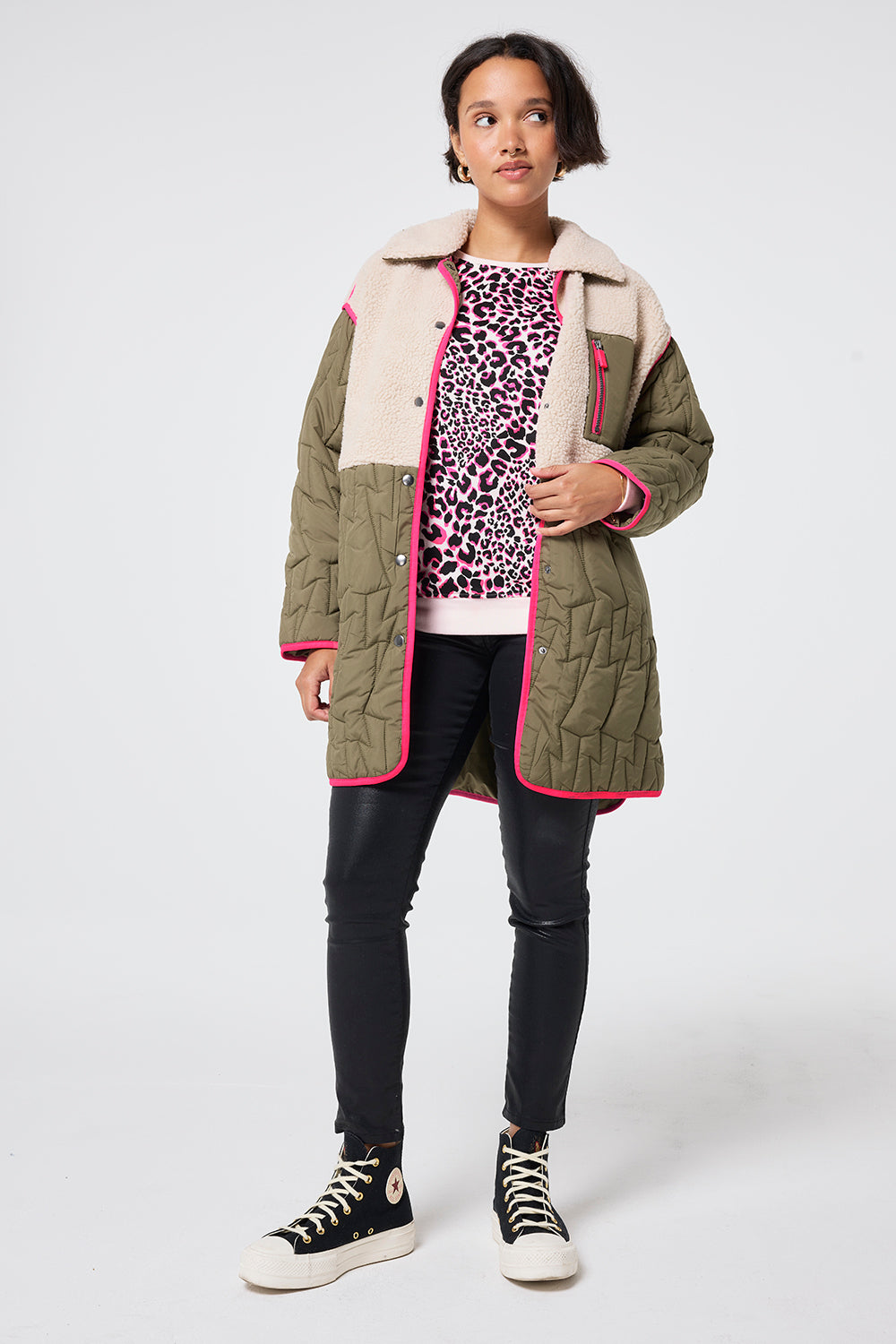 Borg coat pink best sale