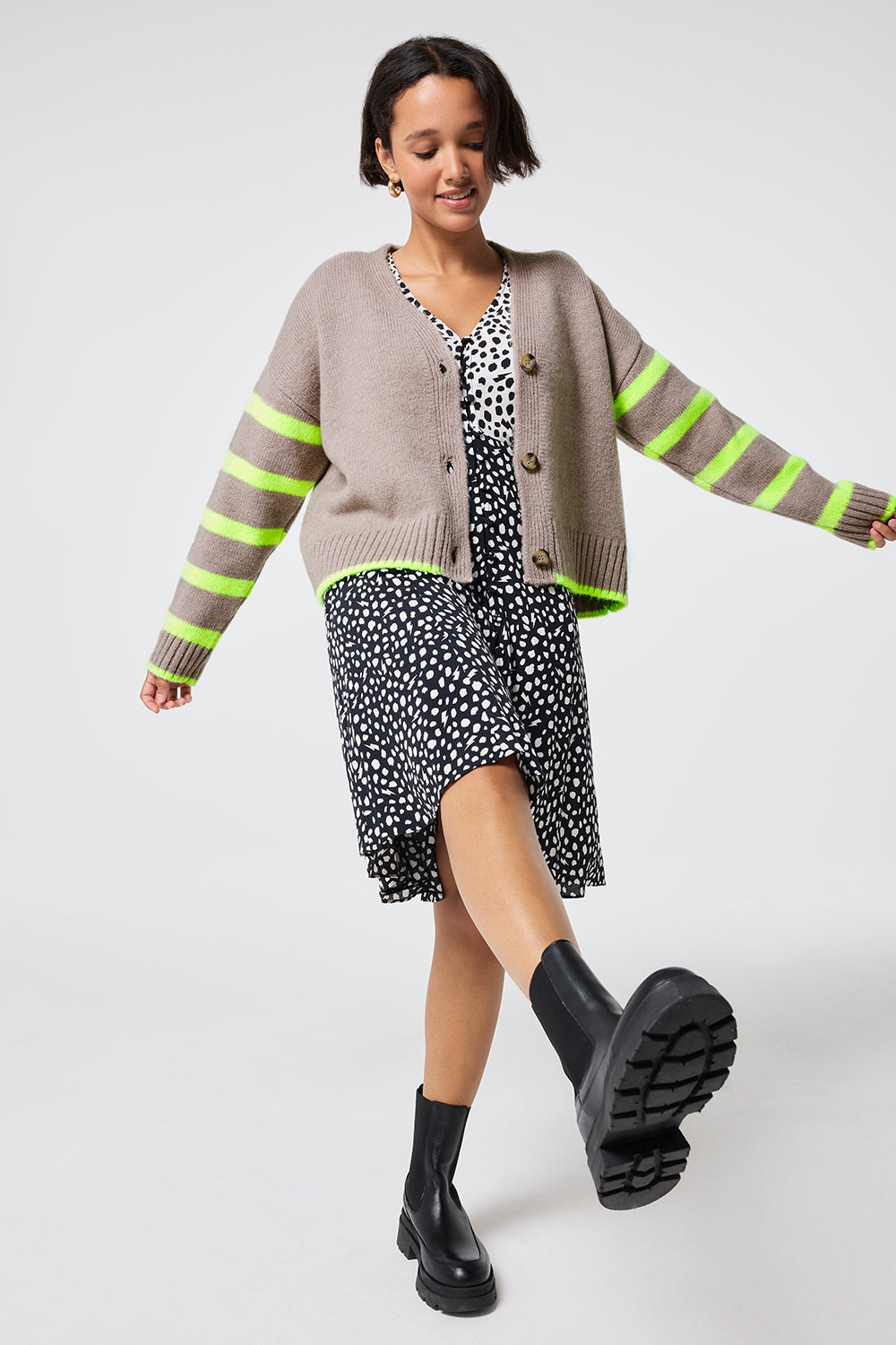 トップス RATS NATIVE KANOKO CARDIGAN RATS NATIVE KANOKO CARDIGAN BROWN L