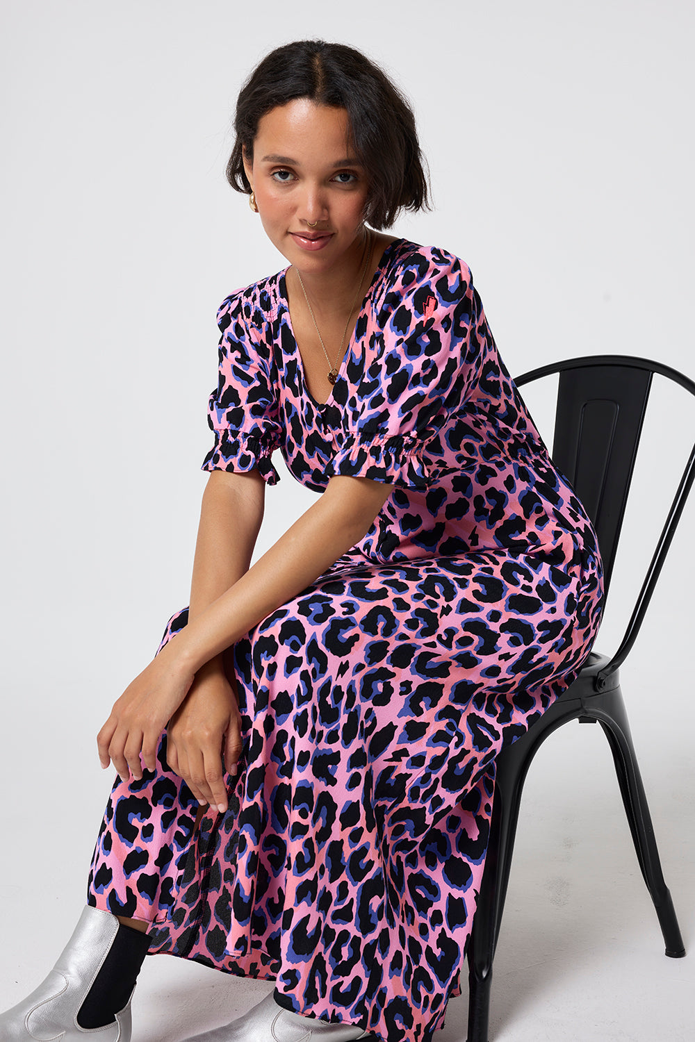 pink and zebra print dress Delray | Stripe hot pink sash ties in back to keep fitted Buy Sosandar Pink Zebra Print