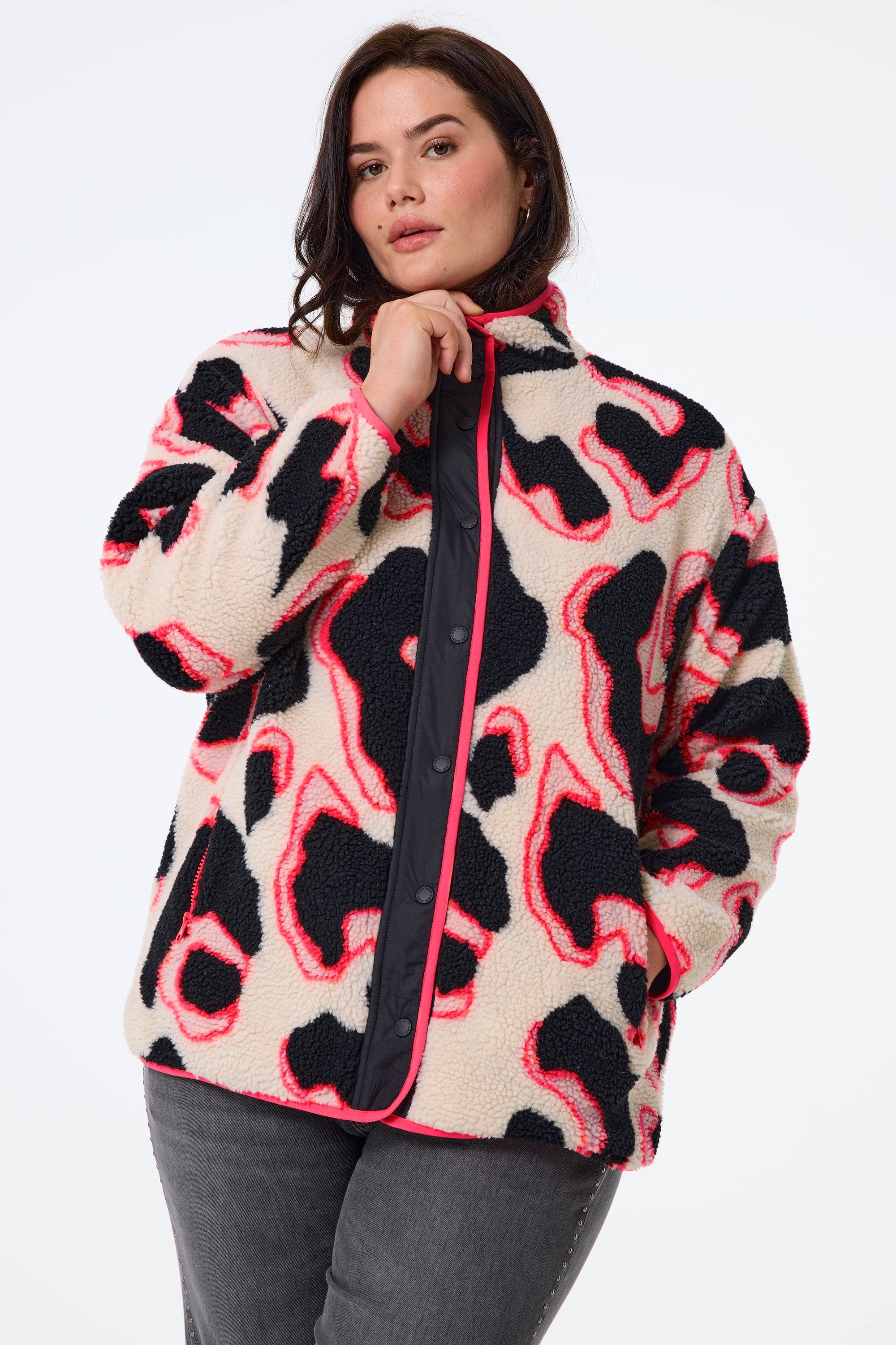 Leopard fleece jacket hotsell