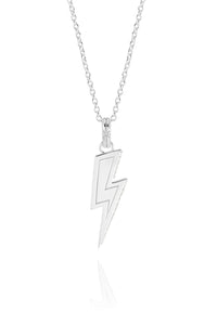 Silver Lightning Bolt Necklace with Champagne Pavé Detailing