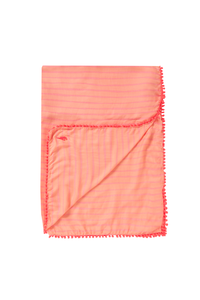 Peach with Pink Stripe Charity Super Scarf