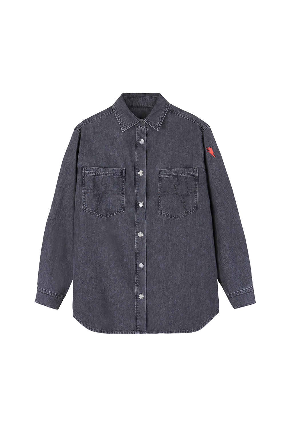 Black dress and denim shirt sales