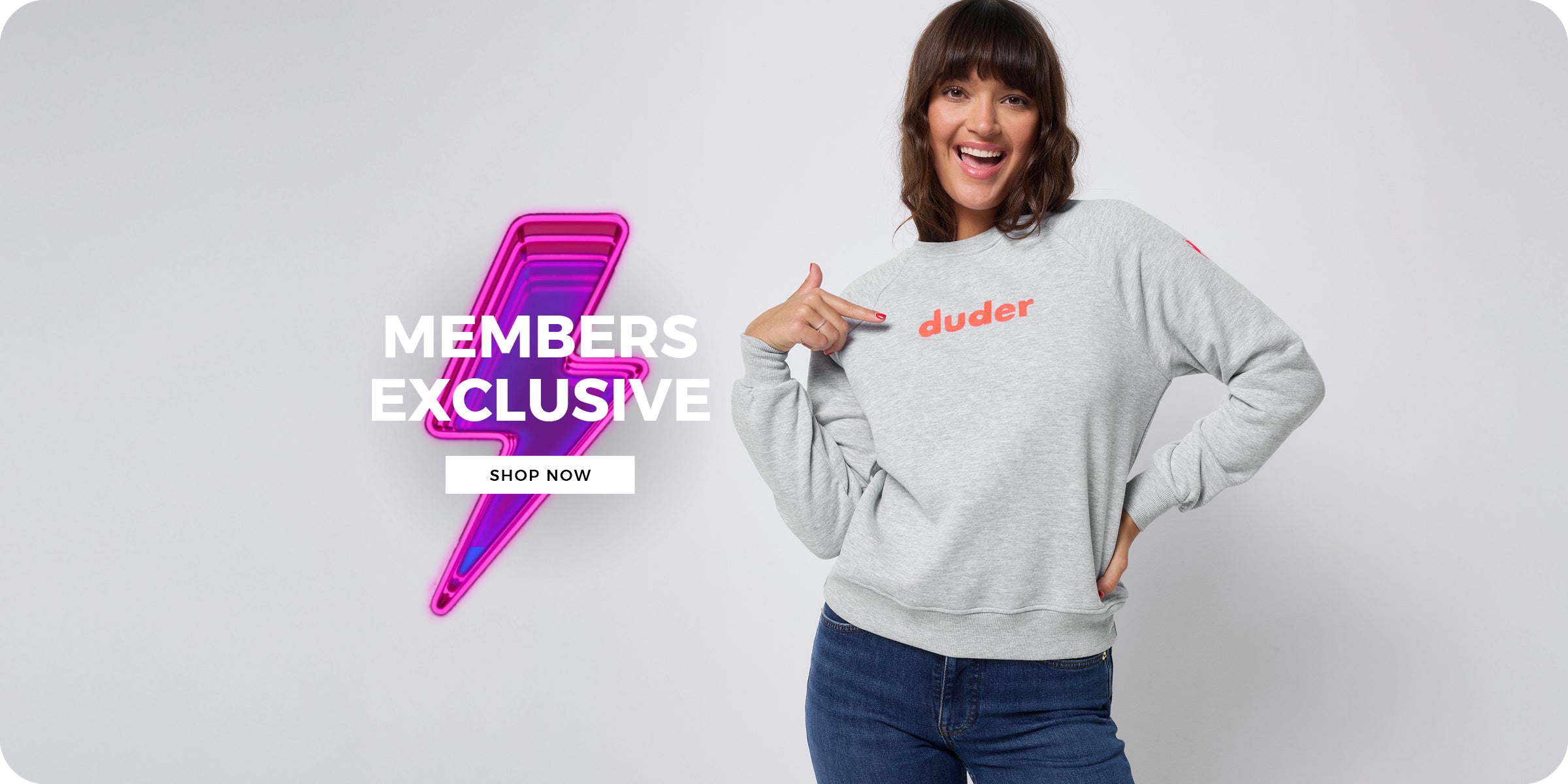 Members exclusive – shop our Grey Marl Duder Sweatshirt