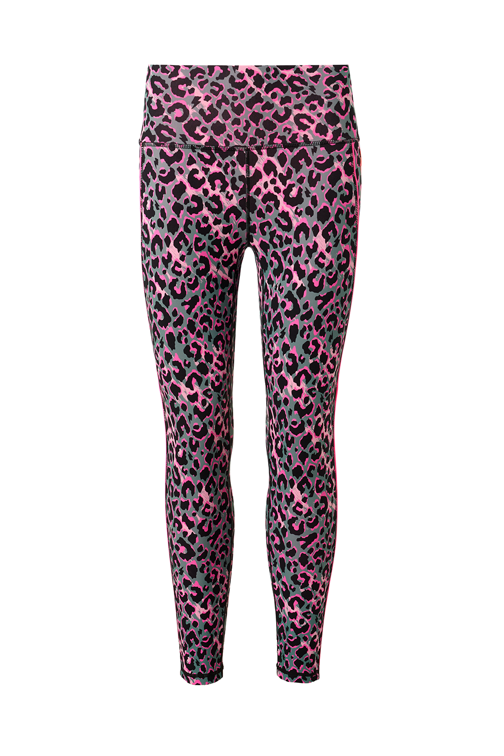 Khaki with Pink and Black Shadow Leopard Active Leggings Scamp Dude