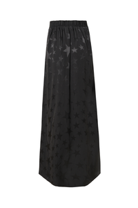 Black Jacquard Star Split Front Skirt