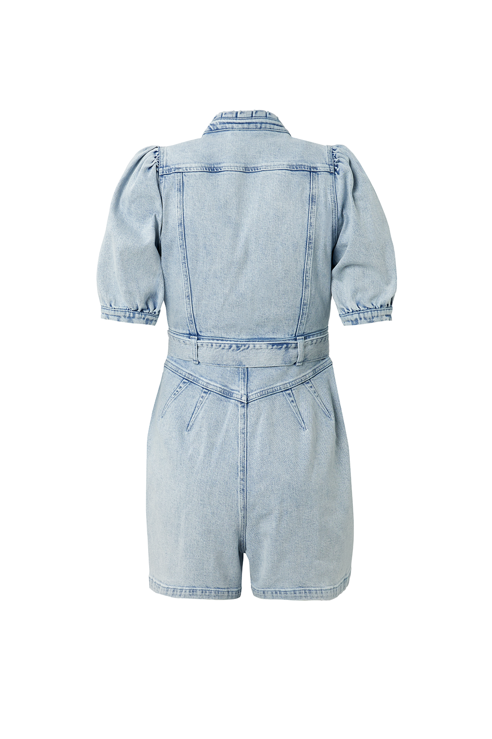 Pale Indigo Zip Detail Denim Playsuit