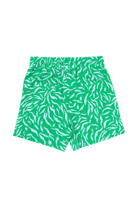 Bright Green with Lilac Zebra Floaty Shorts Co-ord