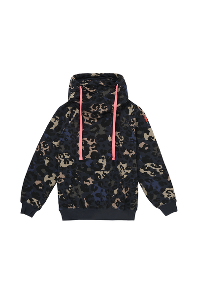 【STAMPD】CAMO LEOPARD HOODIE Navy Camo Leopard Cowl Neck Hoodie Scamp & Dude