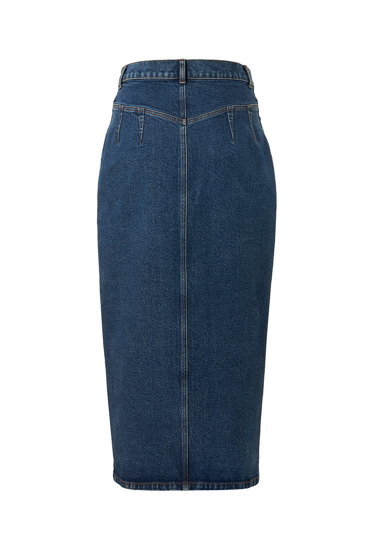 Maxi Denim skirt With Front Split - Denim main image 1