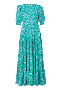 Bright Green with Lilac Zebra Maxi Dress