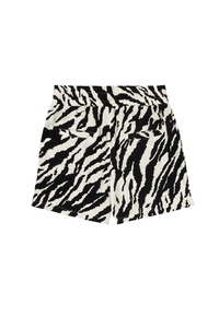 Ivory with Black Shadow Tiger Floaty Shorts