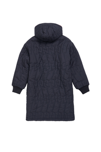 Reversible Quilted Navy Lightning Bolt and Grey with Black Leopard Borg Coat