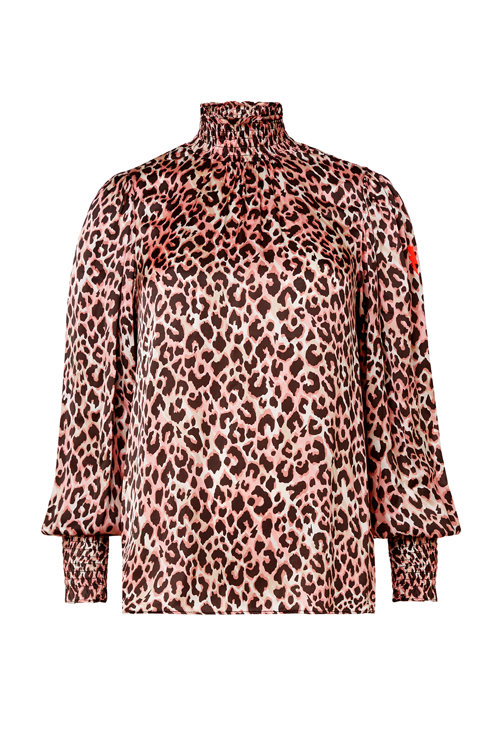 Leopard print high neck blouse cheap