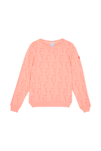 Peach with Neon Pink Lightning Bolt Sweatshirt