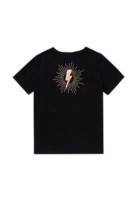 7th Birthday Black with Gold Lurex Logo T-Shirt