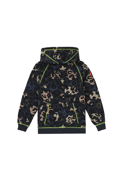 【STAMPD】CAMO LEOPARD HOODIE Navy Camo Leopard Cowl Neck Hoodie Scamp & Dude