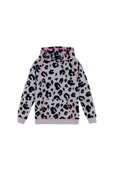 Kids Stone with Black Leopard Hoodie Scamp Dude