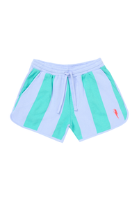 Kids Lilac with Bright Green Stripe Shorts
