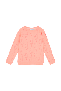 Kids Peach with Neon Pink Lightning Bolt Sweatshirt