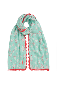 Scamp & Dude x Louise Boyce Mint with White and Pink Star Charity Super Scarf