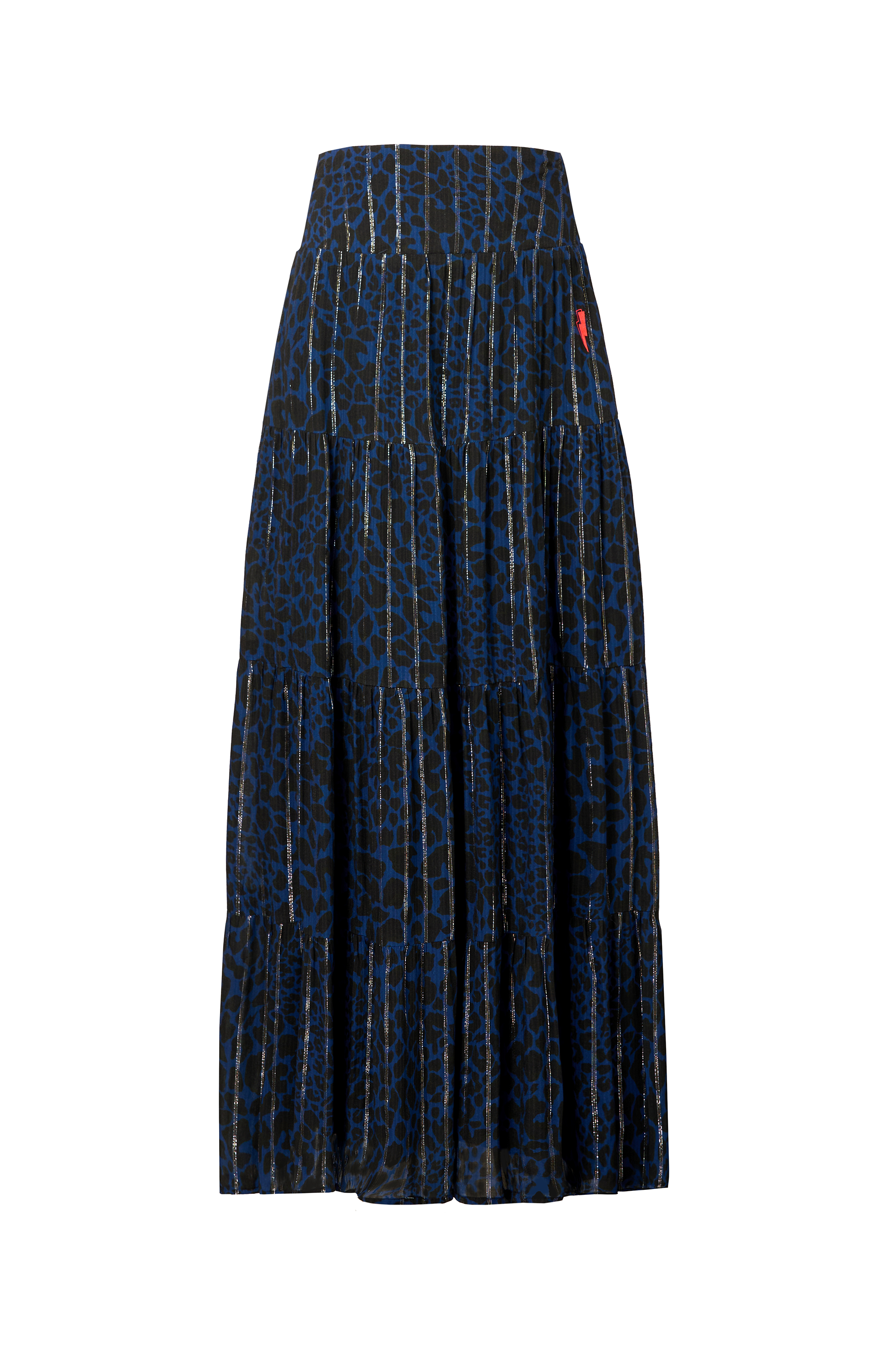 mid length leopard skirts navy