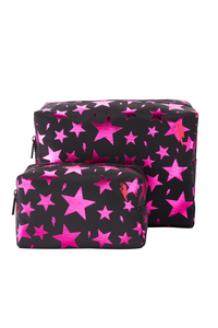 Scamp & Dude x Adeola Gboyega Black with Pink Foil Star Makeup Bag