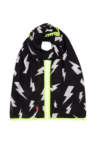 Black with White Lightning Bolt Charity Super Scarf