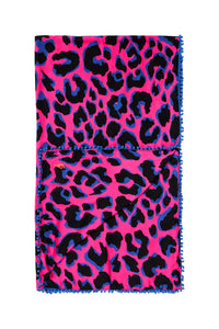 Hot Pink with Black and Electric Blue Snow Leopard Charity Super Scarf