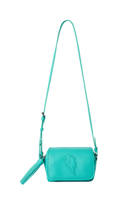 Turquoise Twin Compartment Cross Body Bag