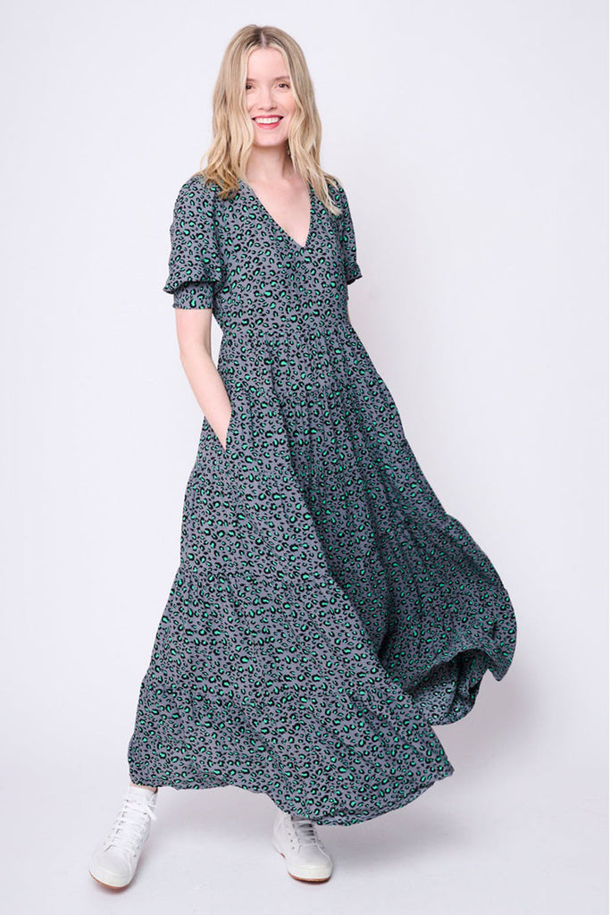 Grey and black leopard print dress sale