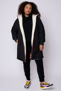 Black Reversible Quilted Coat